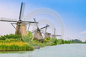 Dutch mills in Kinderdijk, Netherlands photo
