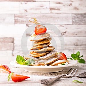 Dutch mini pancakes called poffertjes