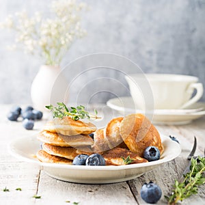 Dutch mini pancakes called poffertjes