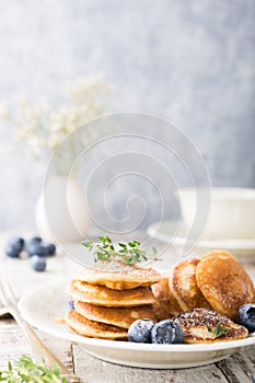 Dutch mini pancakes called poffertjes