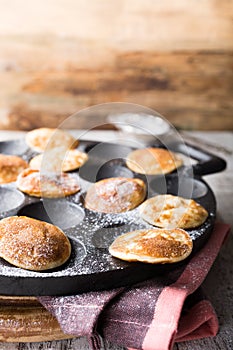 Dutch mini pancakes called poffertjes