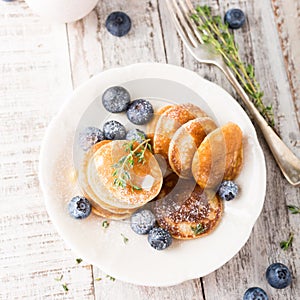 Dutch mini pancakes called poffertjes