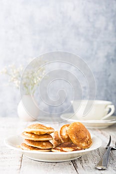 Dutch mini pancakes called poffertjes