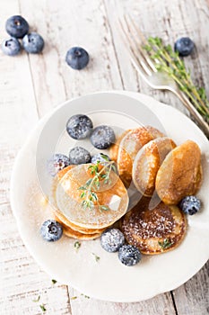 Dutch mini pancakes called poffertjes