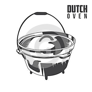 Dutch Oven Vector Stock Illustration vintage Dutch Oven