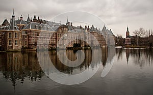 Dutch parliament on overcast day