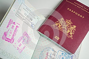 Dutch passport with stamps