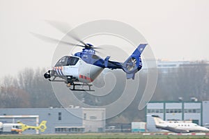 Dutch police helicopter landing