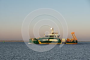 Dutch research vessel Geo Ranger near Esbjerg harbor, Jutland, Denmark