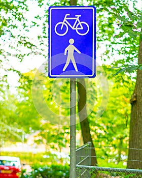 dutch road sign bicycle and footpath photo