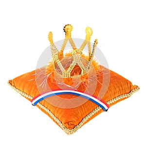 Dutch royal velvet pillow with crown