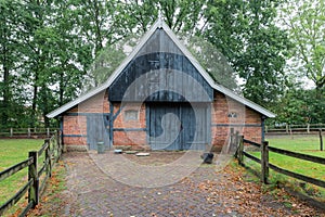 Dutch rural open-air museum with old barn