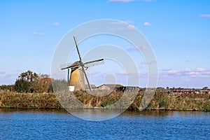 dutch scenery with an old mill