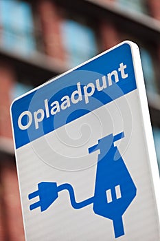 Dutch sign for charging an electric vehicle