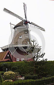 Dutch smock mill The Hope in Dokkum, Friesland photo