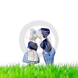 Dutch souvenir boy and girl kissing