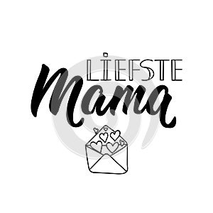 Dutch text: Dearest Mom. Lettering. vector. element for flyers, banner and posters Modern calligraphy photo