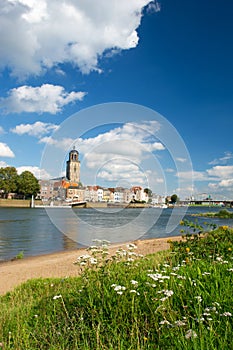 Dutch town Deventer at the river