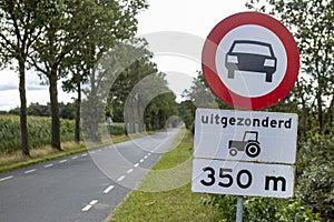 Dutch traffic sign on the side of the road
