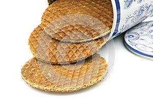 Dutch waffles in a colored can