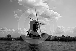 Dutch windmill on canal