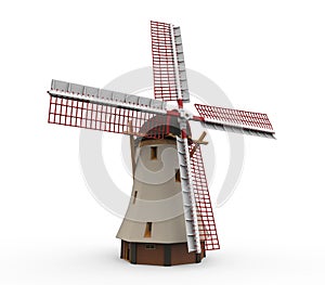 Dutch Windmill Isolated