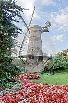 Dutch Windmill and Queen Wilhelmina Tulip Garden.