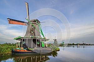 Dutch Windmill in the village of Zaanse Schaans