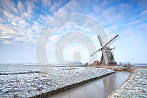 Dutch windmill in winter