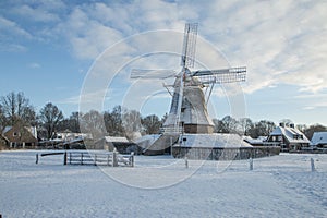 Dutch windmill in the Wintertime