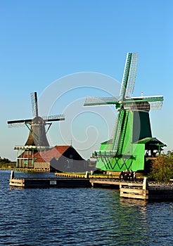 Dutch windmills at de Zaanse Schans,Holland