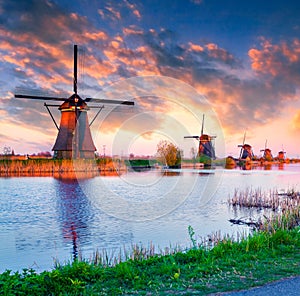 Dutch windmills at Kinderdijk