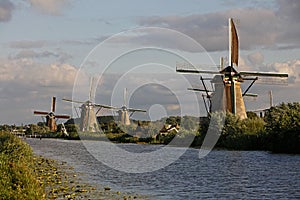 Dutch windmills near Kinderdijk, The Netherlands