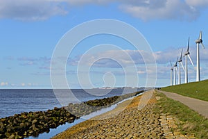 Dutch eco windmills, Noordoostpolder, Netherlands