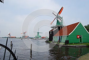 Dutch windmills at Zaandam Time Museum