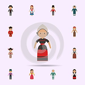 Dutch, woman cartoon icon. Universal set of people around the world for website design and development, app development