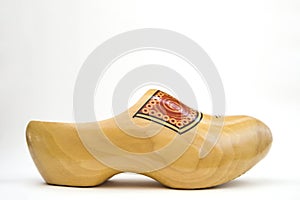 Dutch wooden clog isolated on the white background