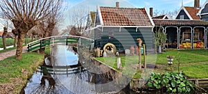 Dutch wooden houses small bridges