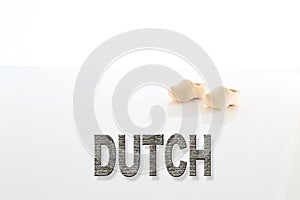 Dutch Words Typography with a Pair of Wooden Shoes