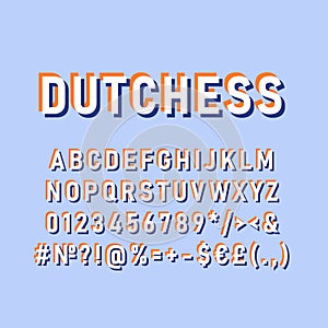Dutchess vintage 3d vector alphabet set photo
