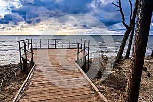 The Dutchman\'s Cap Nature Trail in Lithuania. A place with a steep cliff on the Baltic Sea coast