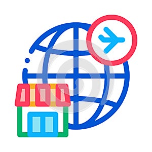 Duty free all over world icon vector outline illustration photo