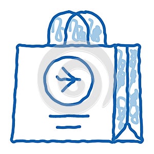 Duty Free Bag Airport Shop doodle icon hand drawn illustration
