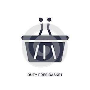 duty free basket icon on white background. Simple element illustration from airport terminal concept