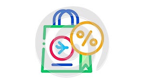 duty free paper bag Icon Animation