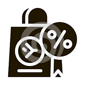 duty free paper bag icon Vector Glyph Illustration