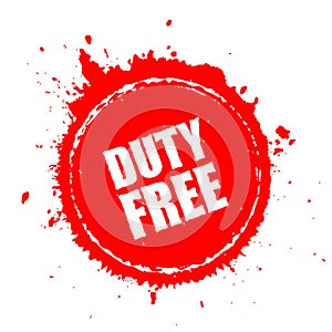 Duty free red spot vector icon