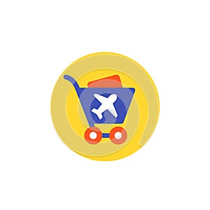 Duty Free shop, retail, vector icon