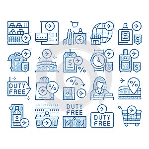 Duty Free Shop Store icon hand drawn illustration