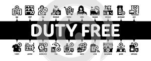 Duty Free Shop Store Minimal Infographic Banner Vector